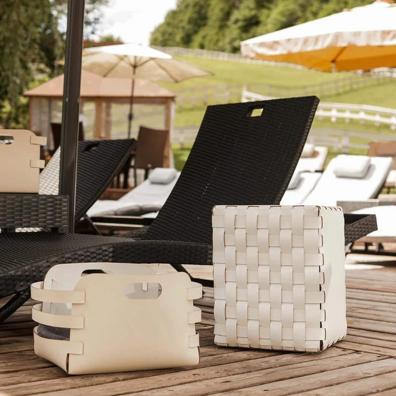 Leather Basket RIGA by Ekaterina Borovkova for ADJ STYLE