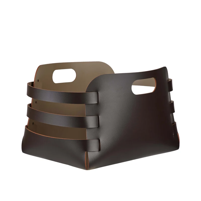 Leather Basket RIGA by Ekaterina Borovkova for ADJ STYLE