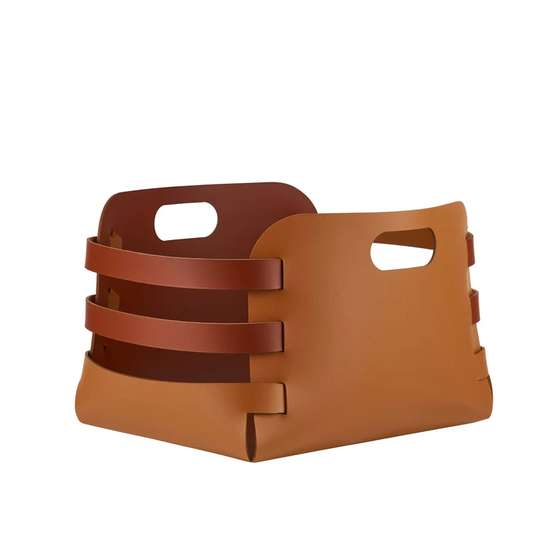 Leather Basket RIGA by Ekaterina Borovkova for ADJ STYLE