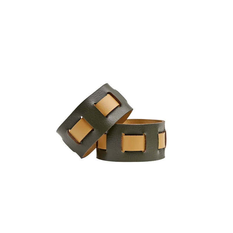 Leather Octagonal PLACEMAT & Napkin Rings BOTTEGA by Ekaterina Borovkova for ADJ STYLE