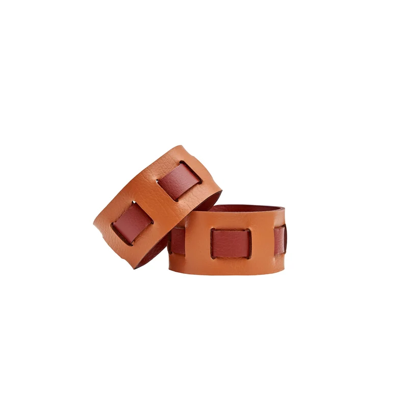 Leather Octagonal PLACEMAT & Napkin Rings BOTTEGA by Ekaterina Borovkova for ADJ STYLE