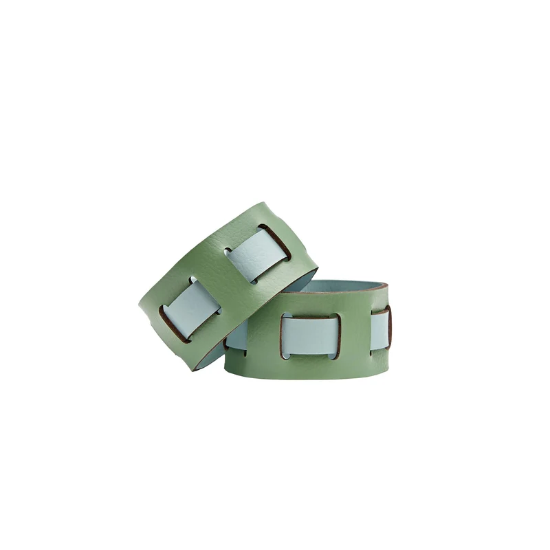 Leather Octagonal PLACEMAT & Napkin Rings BOTTEGA by Ekaterina Borovkova for ADJ STYLE