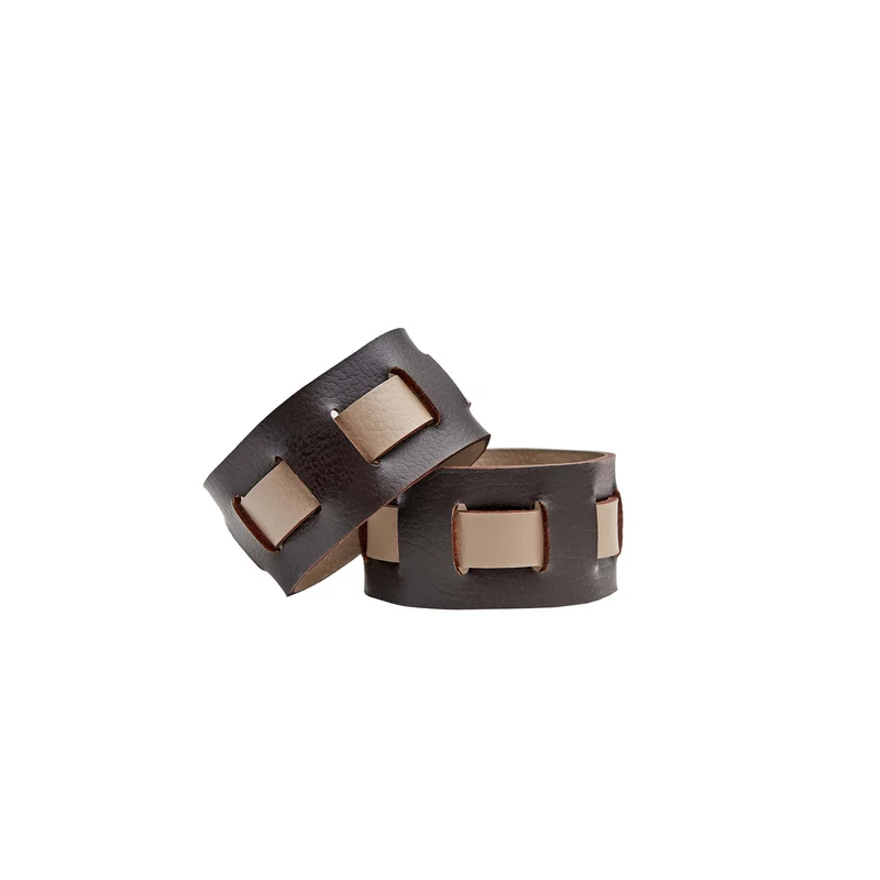 Leather Octagonal PLACEMAT & Napkin Rings BOTTEGA by Ekaterina Borovkova for ADJ STYLE