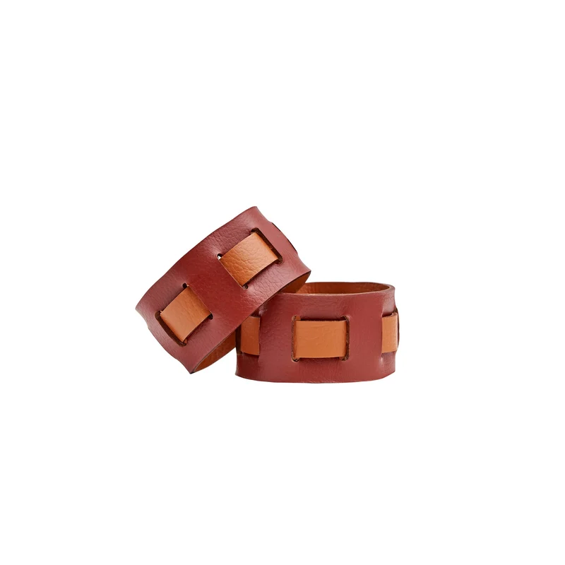 Leather Octagonal PLACEMAT & Napkin Rings BOTTEGA by Ekaterina Borovkova for ADJ STYLE