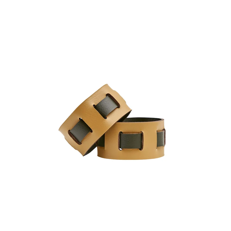 Leather Octagonal PLACEMAT & Napkin Rings BOTTEGA by Ekaterina Borovkova for ADJ STYLE