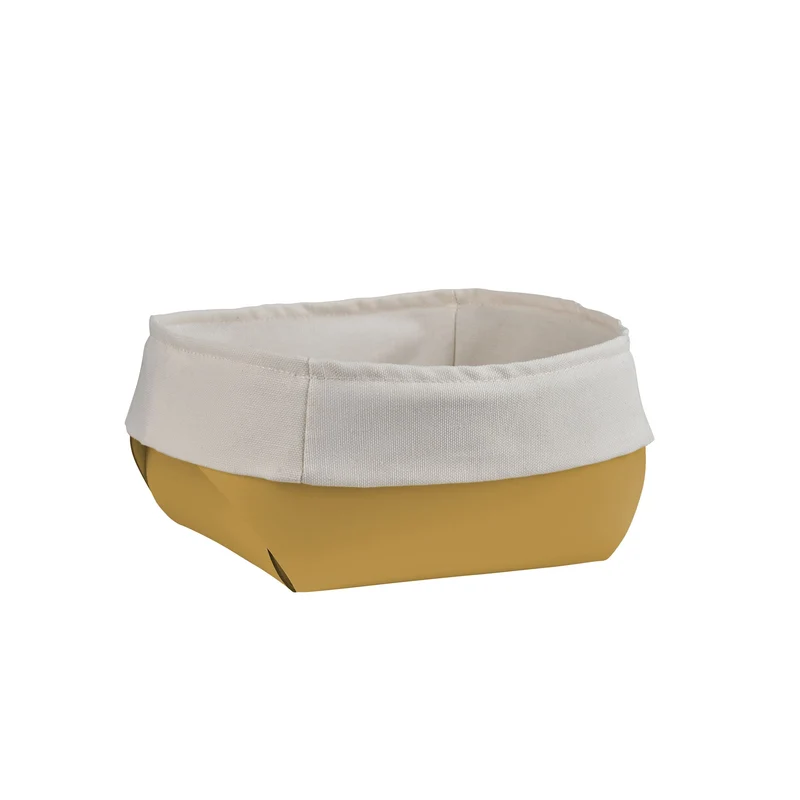 Leather Bread Basket with Cotton Bag Set of 2 by Ekaterina Borovkova for ADJ STYLE