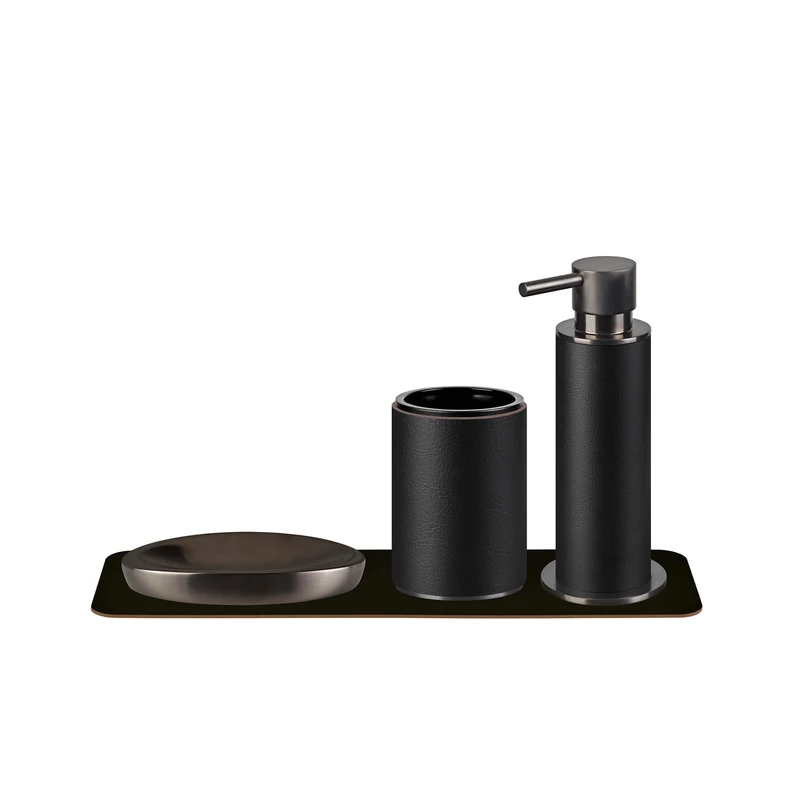 Leather Bathroom Set by Ekaterina Borovkova for ADJ STYLE