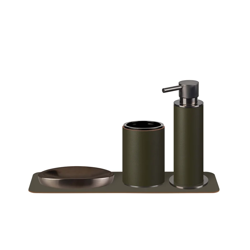 Leather Bathroom Set by Ekaterina Borovkova for ADJ STYLE