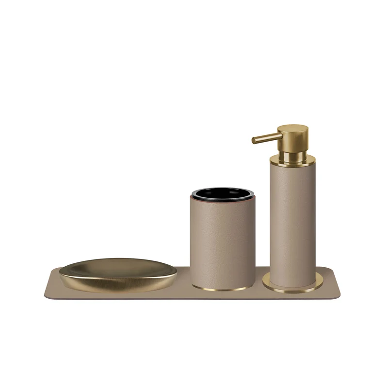 Leather Bathroom Set by Ekaterina Borovkova for ADJ STYLE