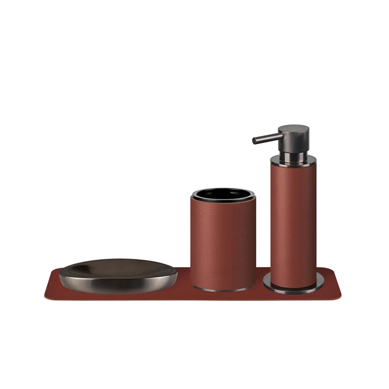 Leather Bathroom Set by Ekaterina Borovkova for ADJ STYLE