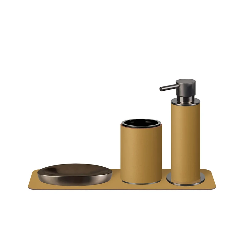 Leather Bathroom Set by Ekaterina Borovkova for ADJ STYLE
