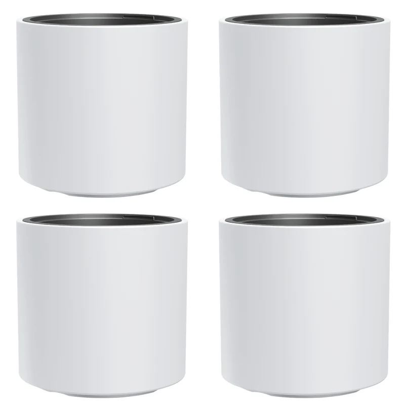 HEOS frost-proof flower pot, white, with insert, capacity 31L, matte, DBHER470, 4 pieces