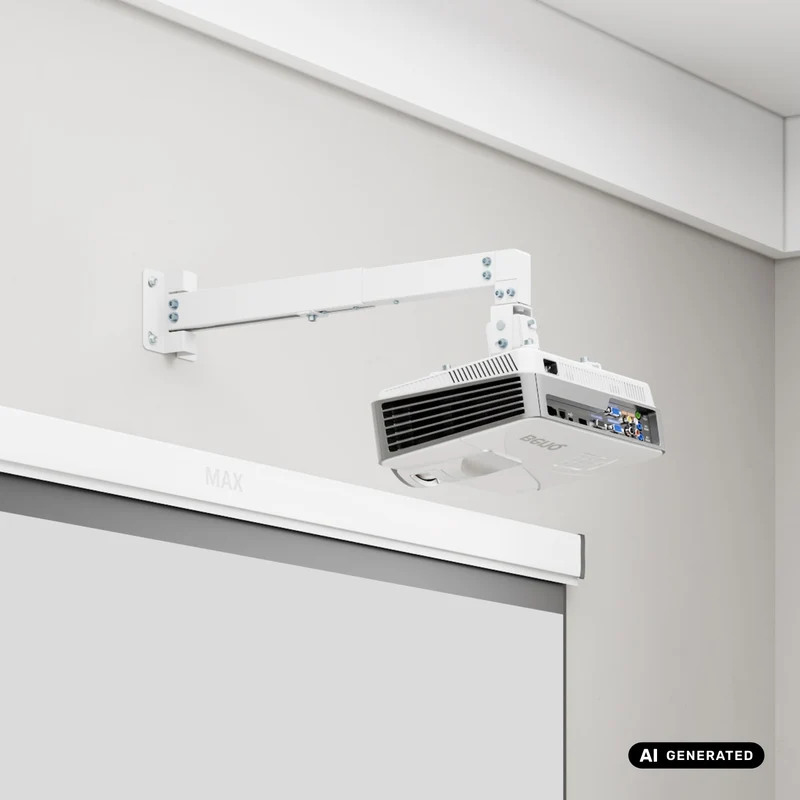 Maclean Wall-Mounted Projector Bracket/Hanger, White, up to 20 kg, MC-205 W