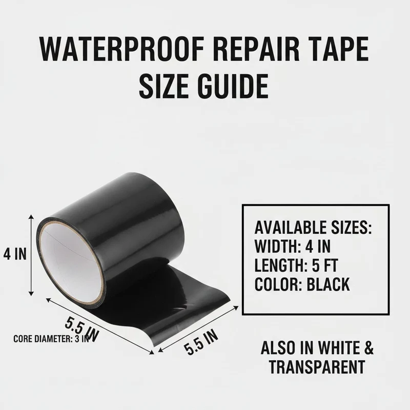Waterproof Repair Tape, Extra-Strong Instant Seal Leak Tape for Pipes, Hoses, Tanks & Roofs