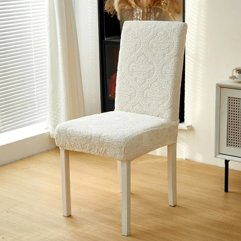 Velvet Haven | Elegant Jacquard Chair Seat Slipcover with Stretch Fit