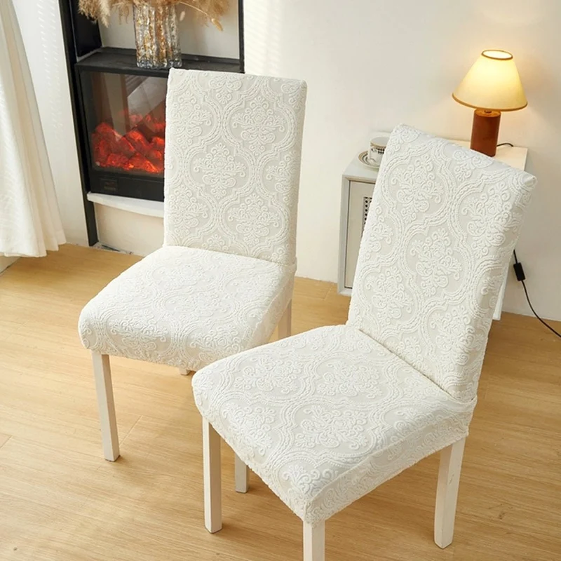 Velvet Haven | Elegant Jacquard Chair Seat Slipcover with Stretch Fit