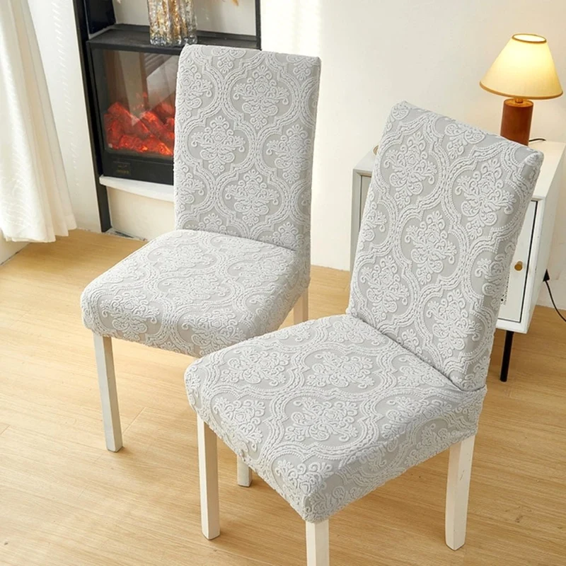 Velvet Haven | Elegant Jacquard Chair Seat Slipcover with Stretch Fit
