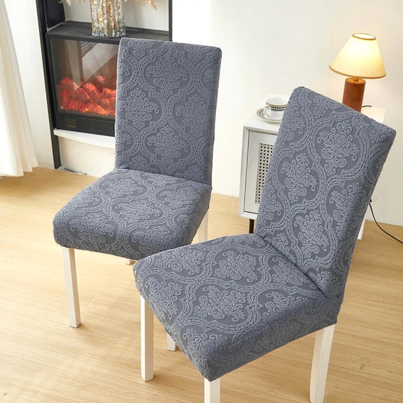 Velvet Haven | Elegant Jacquard Chair Seat Slipcover with Stretch Fit