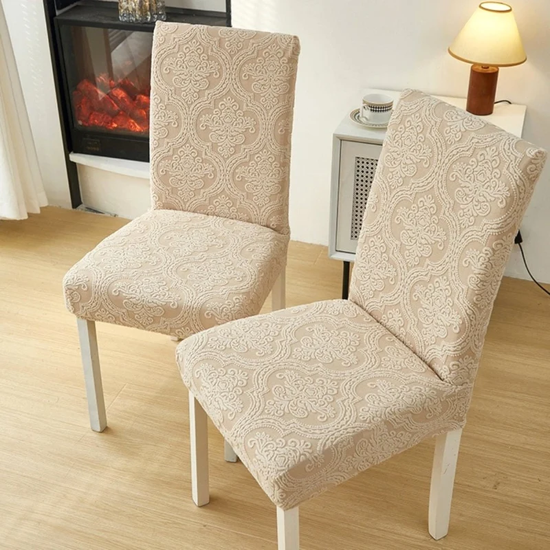 Velvet Haven | Elegant Jacquard Chair Seat Slipcover with Stretch Fit
