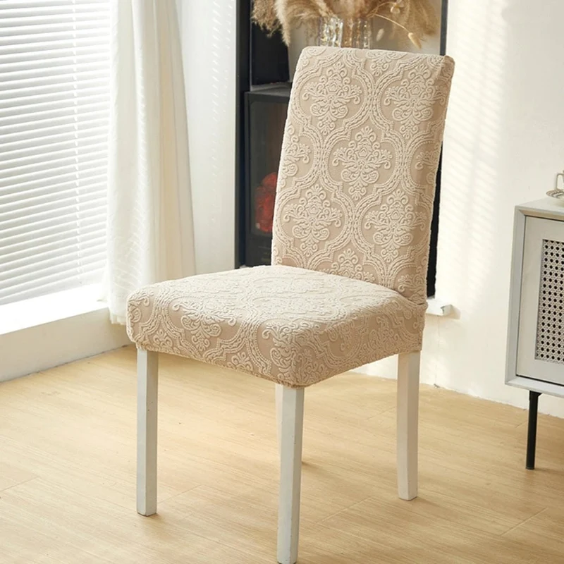Velvet Haven | Elegant Jacquard Chair Seat Slipcover with Stretch Fit