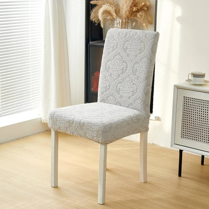Velvet Haven | Elegant Jacquard Chair Seat Slipcover with Stretch Fit