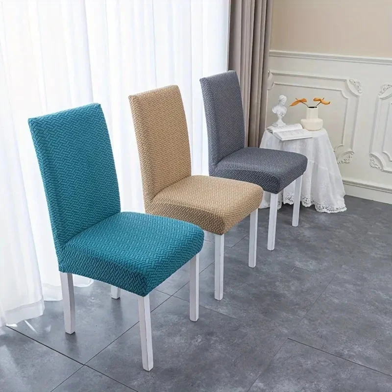 Veluxe Haven | Jacquard Velvet Dining Chair Cover with Stretch Fit