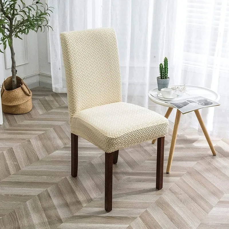 Veluxe Haven | Jacquard Velvet Dining Chair Cover with Stretch Fit