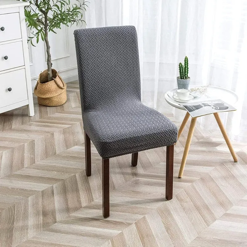 Veluxe Haven | Jacquard Velvet Dining Chair Cover with Stretch Fit