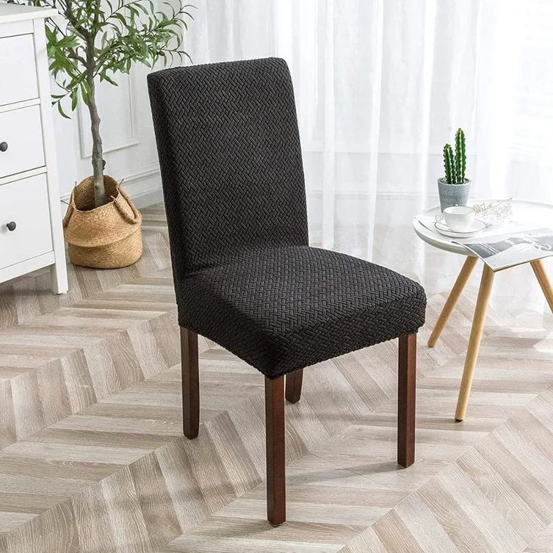 Veluxe Haven | Jacquard Velvet Dining Chair Cover with Stretch Fit