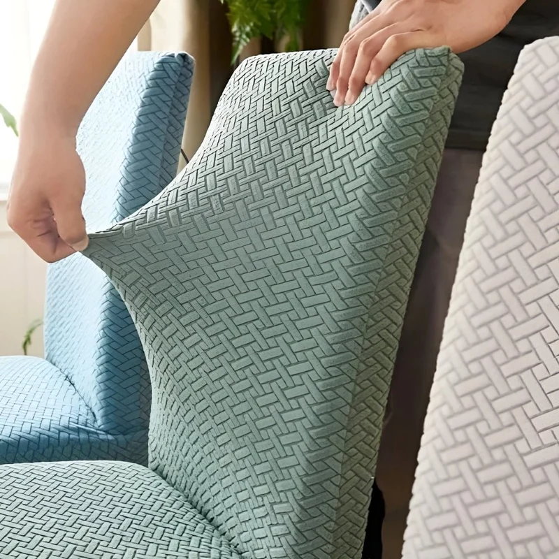 Veluxe Haven | Jacquard Velvet Dining Chair Cover with Stretch Fit