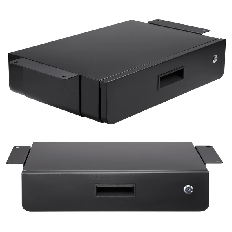 Maclean keyed ergonomic under-desk drawer, organizer, black, max 5kg, MC-461