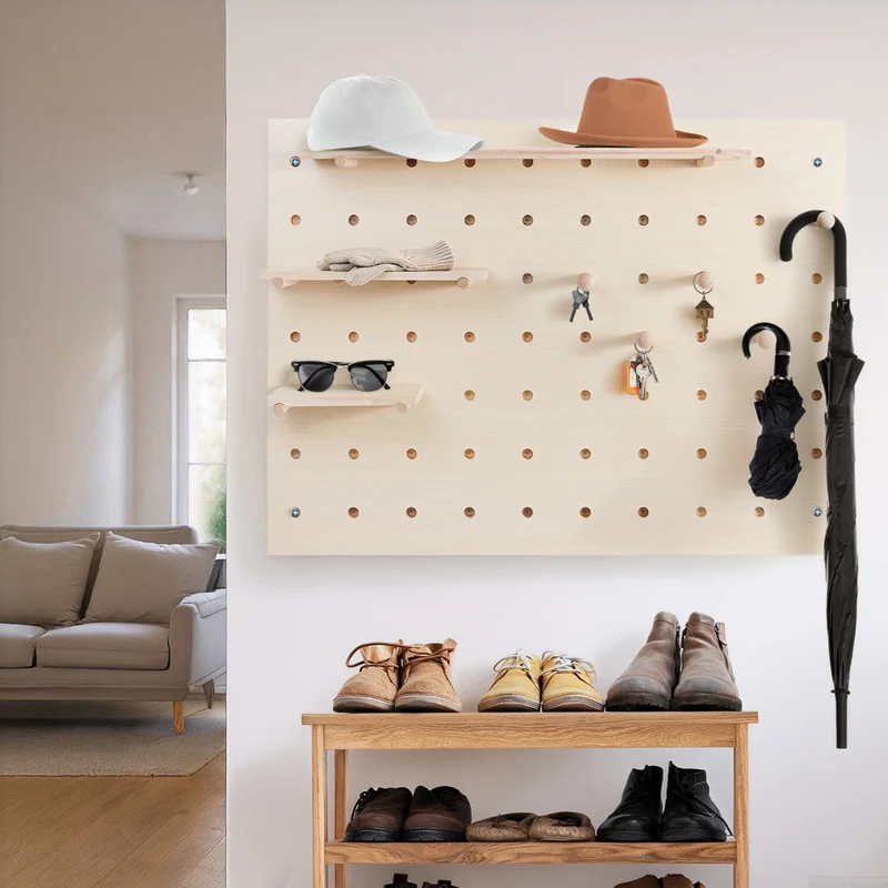 Maclean wooden board organizer, light wood color, 60x80 cm, max. 20 kg, MC-131 WD, 2 pieces