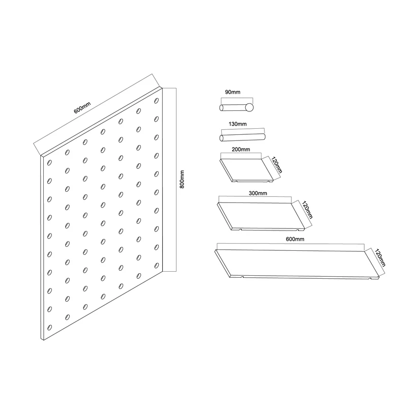 Maclean wooden organizer board, light wood color, 60x80 cm, max. 20 kg, MC-131 WD