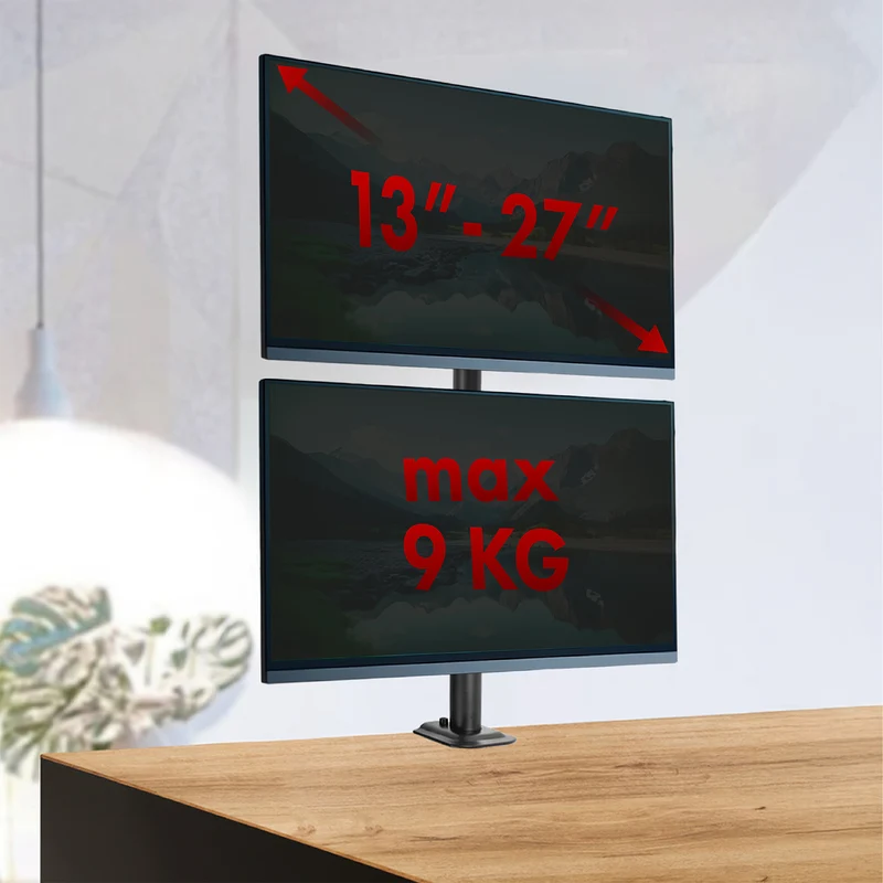 Maclean monitor mount, max VESA 100x100, 13-27", 9kg, MC-966