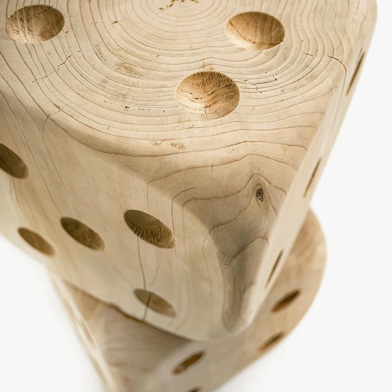 Wood Pouf DADONE by Andrea Castrignano for Riva 1920