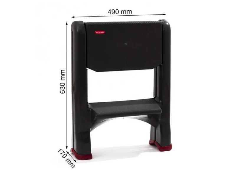 Curver 155160 Folding Step Ladder Stool Mini 2-Step Up to 150kg Portable Surface Foldable