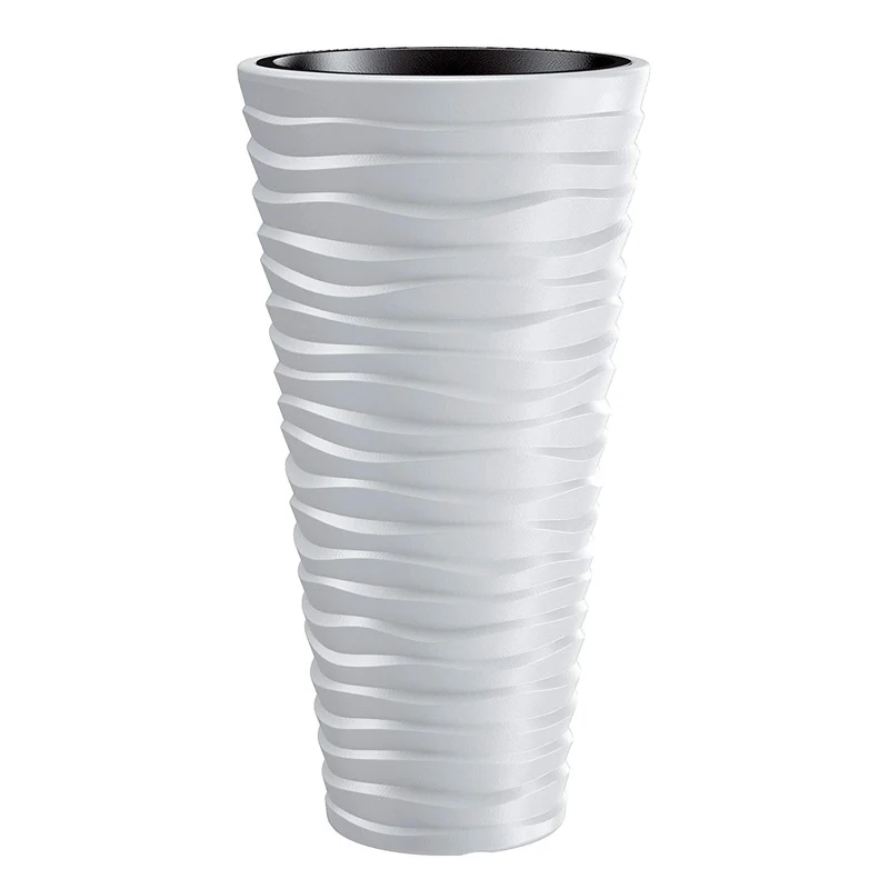 Flowerpot with removable insert Sand Slim DPSA400 white