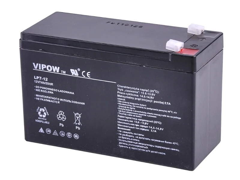 Maintenance-free gel battery 12V 7Ah Vipow BAT0211