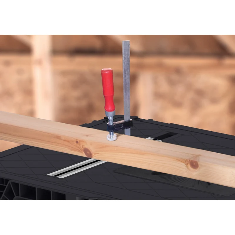 Keter Jobmade Portable Workbench, 453 kg load capacity, non-slip feet, storage compartment with clamps under the tabletop, 239985