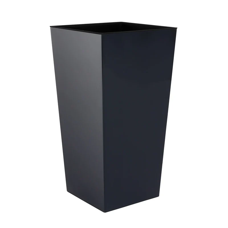 Flower pot with insert Urbi Square DURS400-S433 - anthracite color