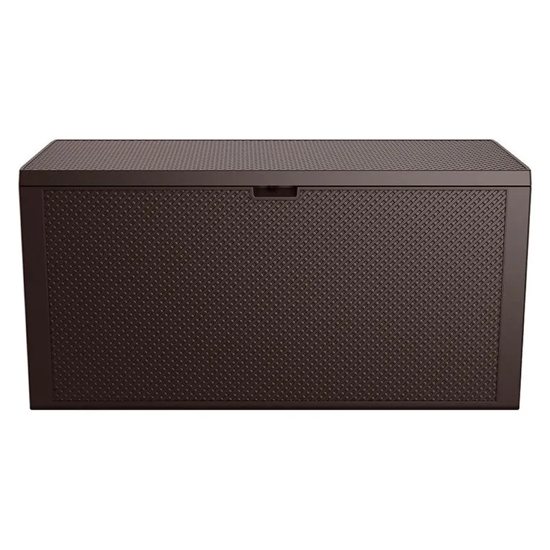 Keter Emily Garden Storage Bin, capacity 277L, brown, max. load capacity 20kg, weather-resistant, features handles and wheels, 249719