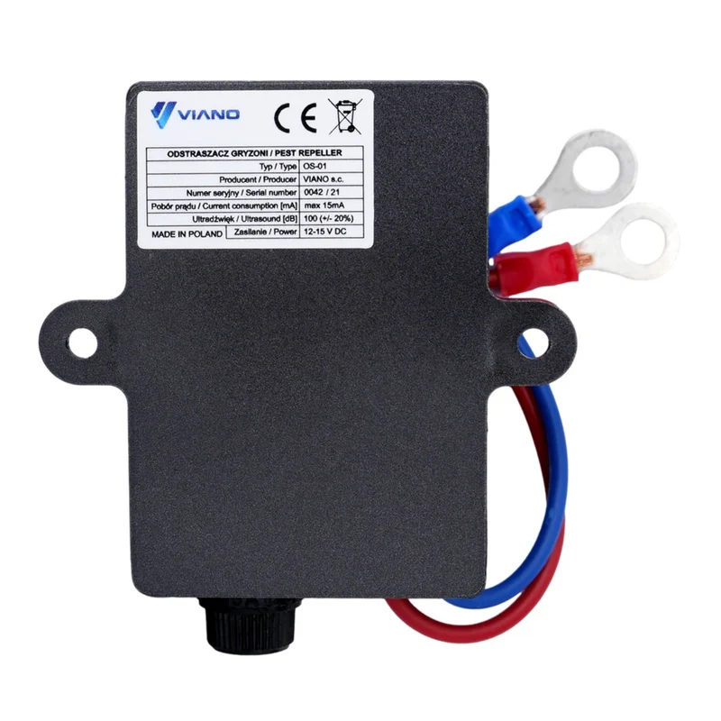 Viano Uno Car Rat, Mouse and Rodent Repellent Ultrasonic Buzzer 12V Frequency Change Automatic Switching Oil, Water and Temperature Resistance