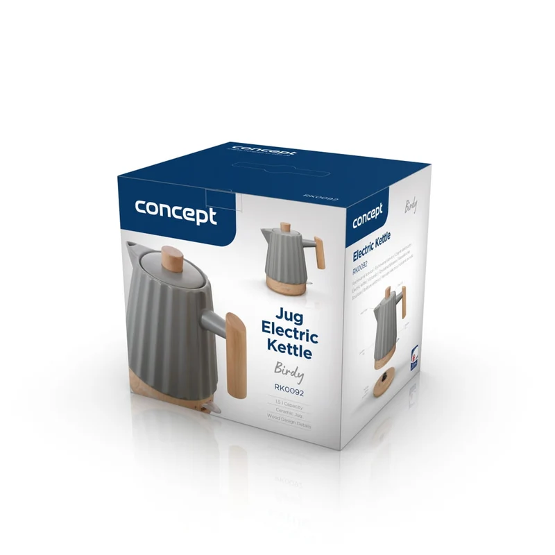 Concept electric kettle, ceramic, 1500W, 1.5L, dark grey, RK0092
