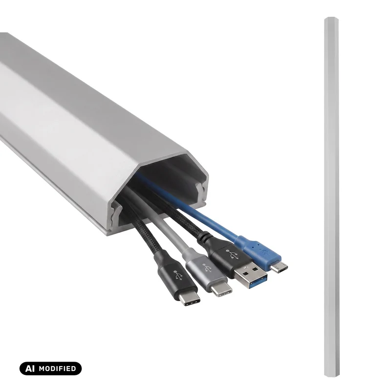 Maclean Aluminum Cable Cover Strip, 33x18x750 mm, Silver, MCTV-897 S