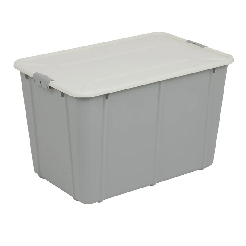 BranQ Velur 60L storage container with lid light grey