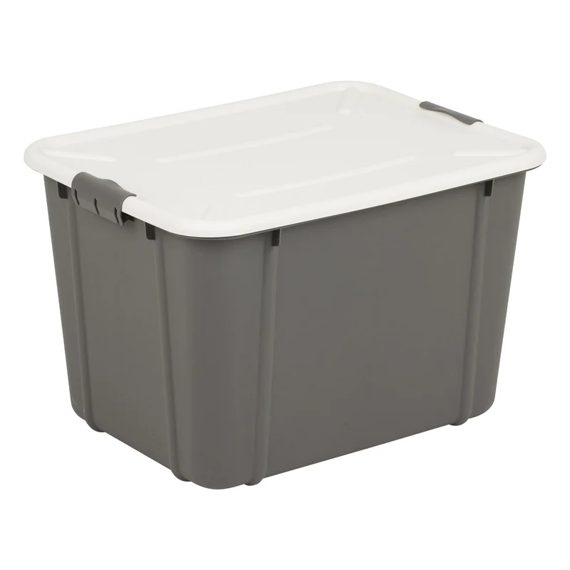 BranQ Velur 30L storage container with lid dark grey