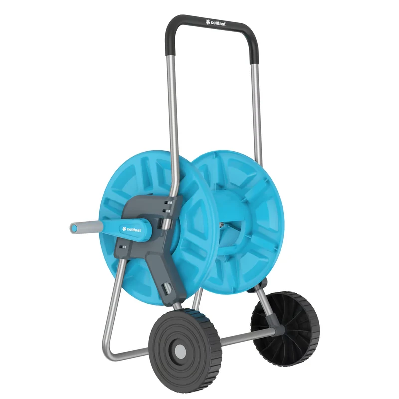 Cellfast Aluplus 1/2" 60m Hose Cart + Cellfast PROFESSIONAL 1/2" 30m Garden Hose + Cellfast Basic 1/2" Straight Sprinkler Set