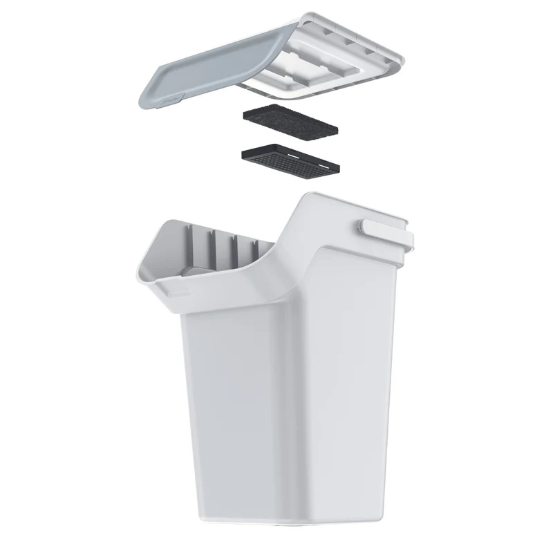 Keden trash garbage can, activated carbon filter, 25 liters, ash, Kaddi Q
