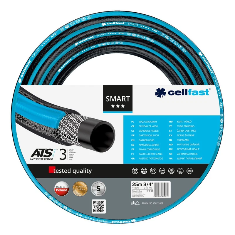 Cellfast garden set, Smart ATS 3/4'' 25m hose, Aluplus 1/2'' 60m cart