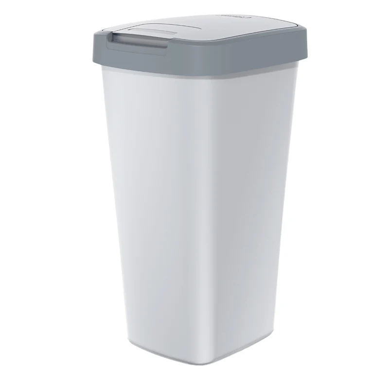 KEDEN COMPACTA Q 25-liter trash can - ash gray with a light gray frame